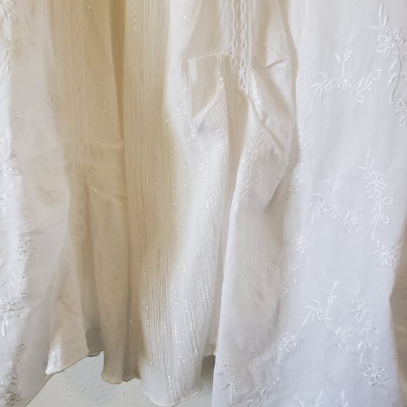 Spencer Alexis 2pc Skirt Set Womens 1X Ivory Floral Lace Sleeveless Maxi Wedding - Picture 16 of 16